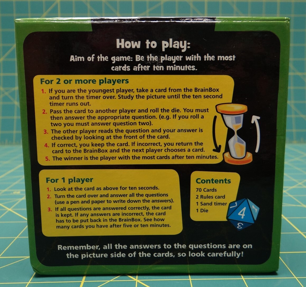 University Games BrainBox Memory Game Animals Edition Ages 8 and Up