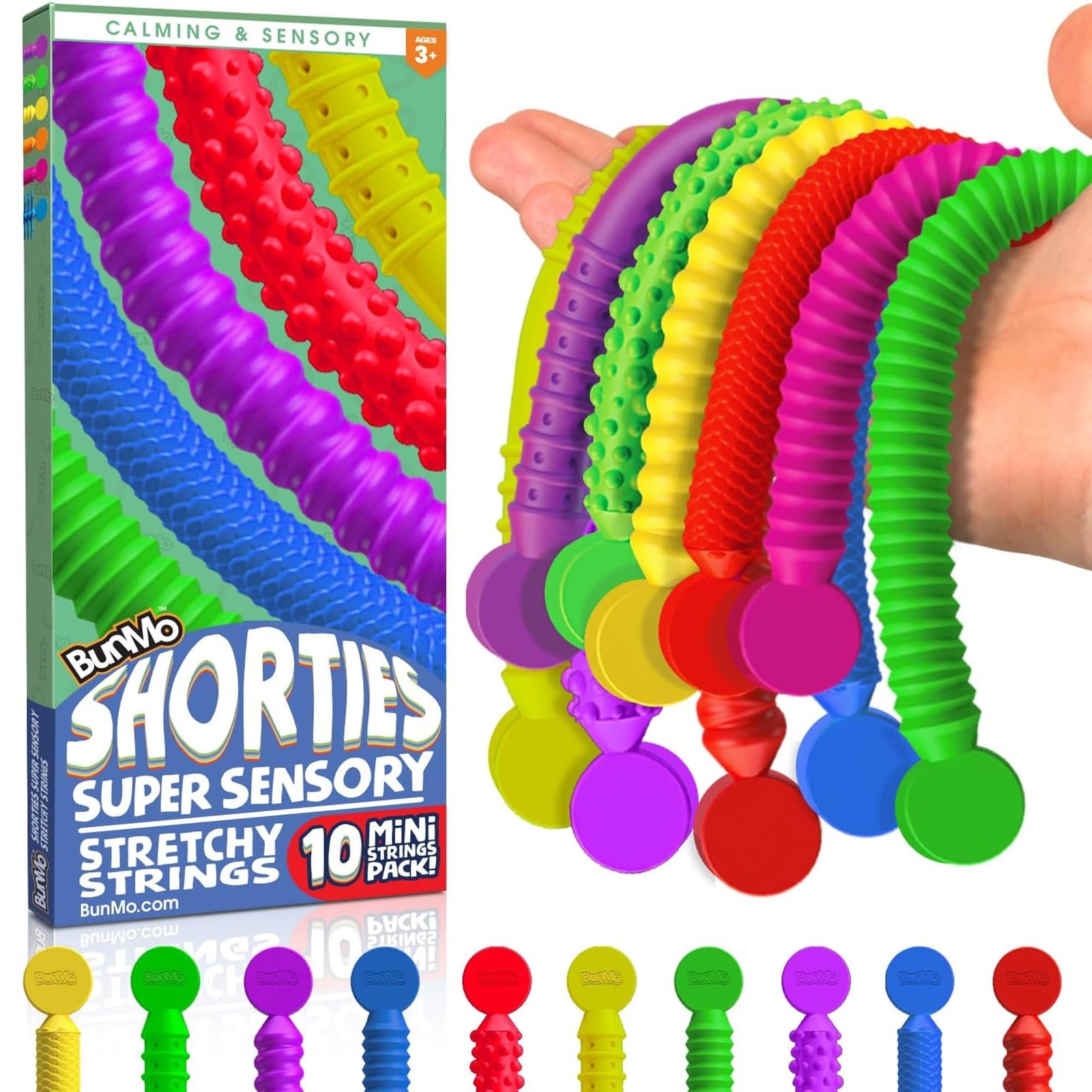 BUNMO Stretchy Strings – Sensory Toys – Stimulating & 10 Pack, Mini