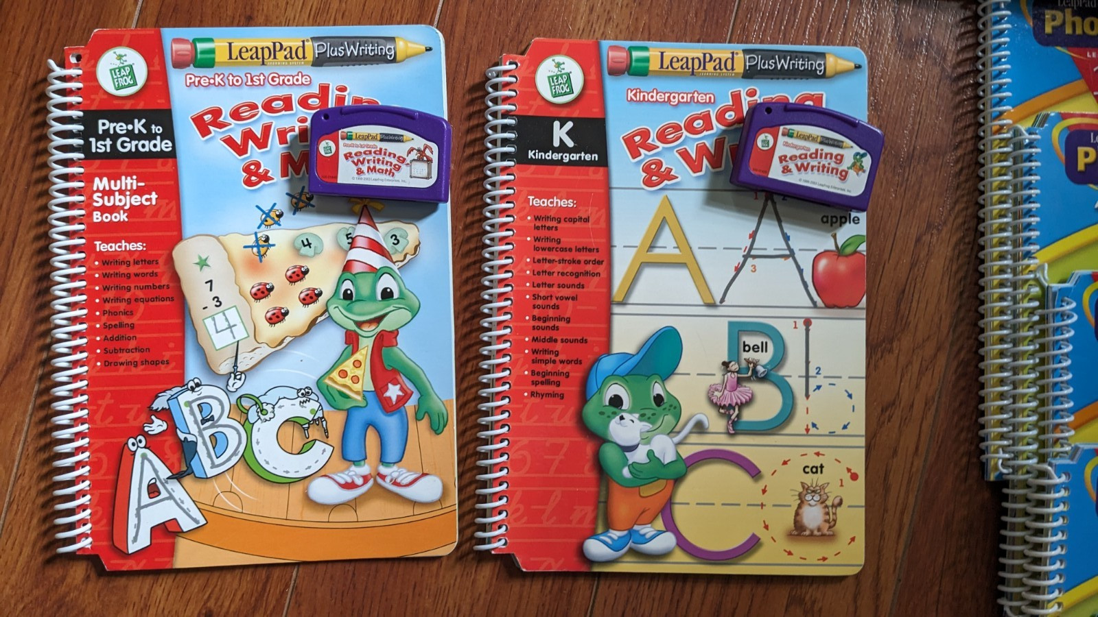 LeapFrog LeapPad Plus Writing LOT Books Cartridges Phonics Reading AUDIO FLAW