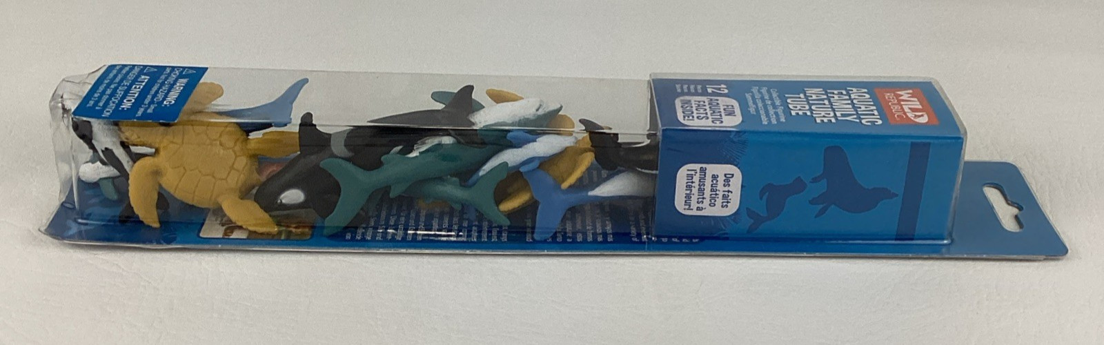 Wild Republic Aquatic Family Nature Tube 12 Piece Collectible Figures Shark Toy