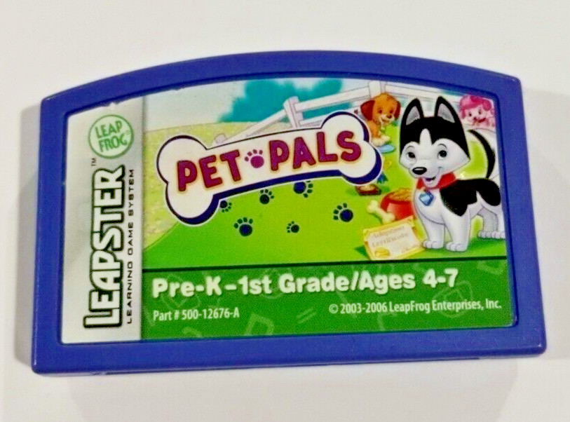 Leap Frog Leapster Pet Pals Game Cartridge Only Prek-1st Age 4-7