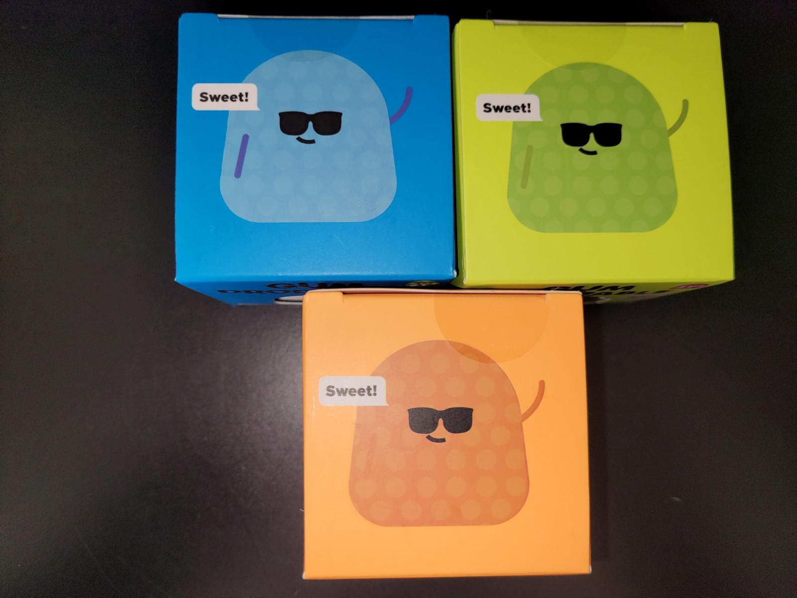 Lot Of 3 J’adore Viral Gum Droppable Super Duper Squishy Toy Blue Orange Green