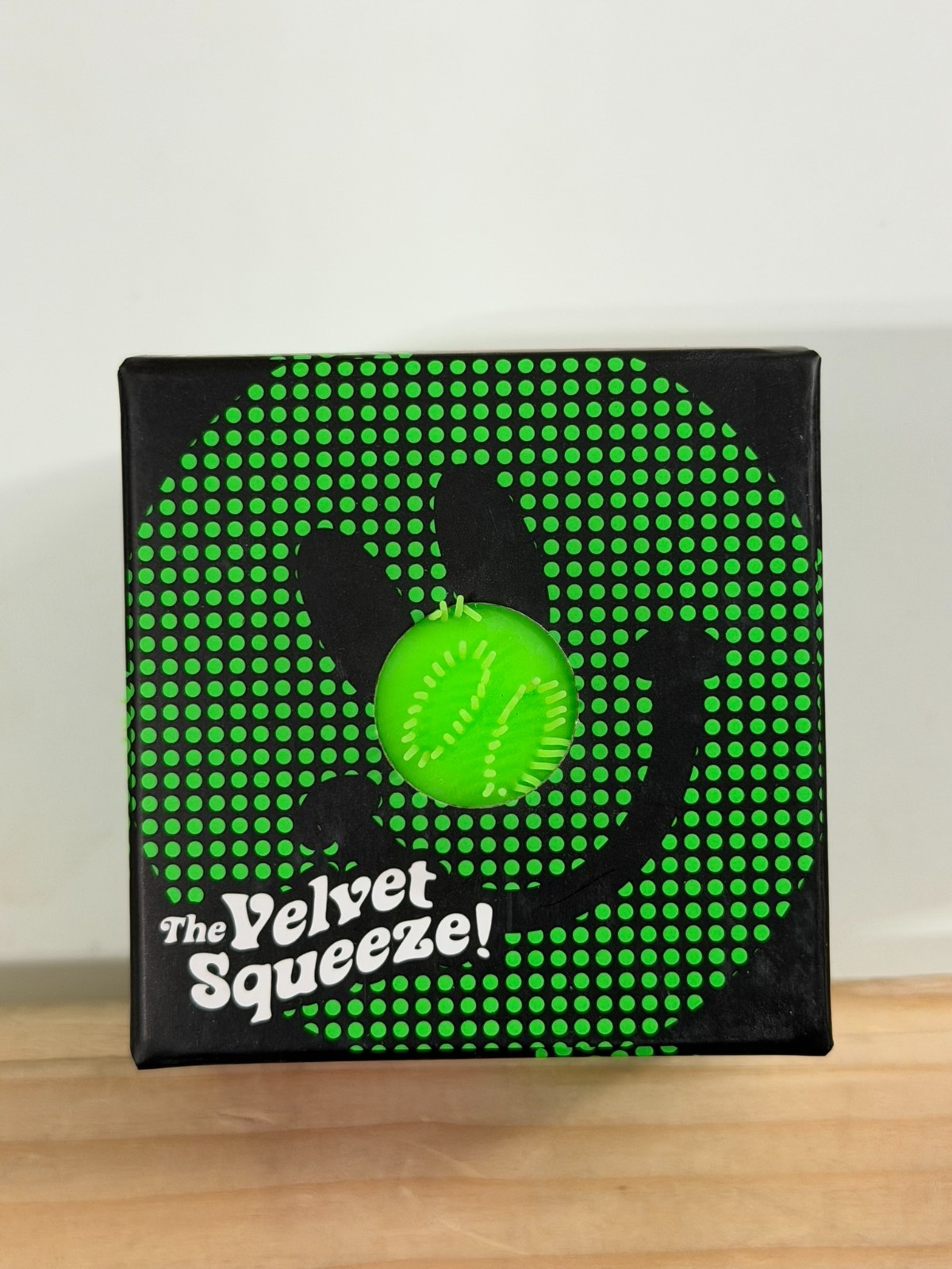 GREEN Needoh FUZZ BALL Flower Power Nee Doh Squish Stress Ball NEE-DOH Fuzzball