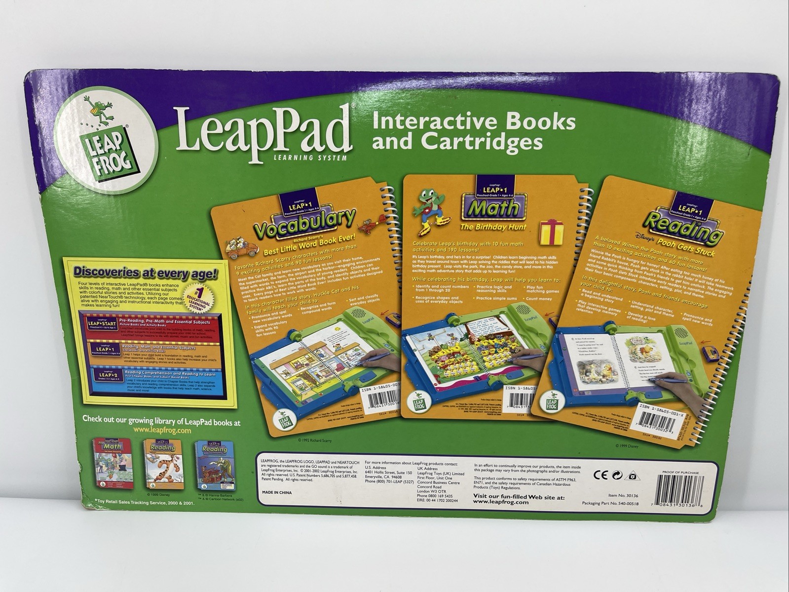 Leap Frog LeapPad SET of 3 Interactive Books Cartridges LEAP 1 Preschool-Grade 1