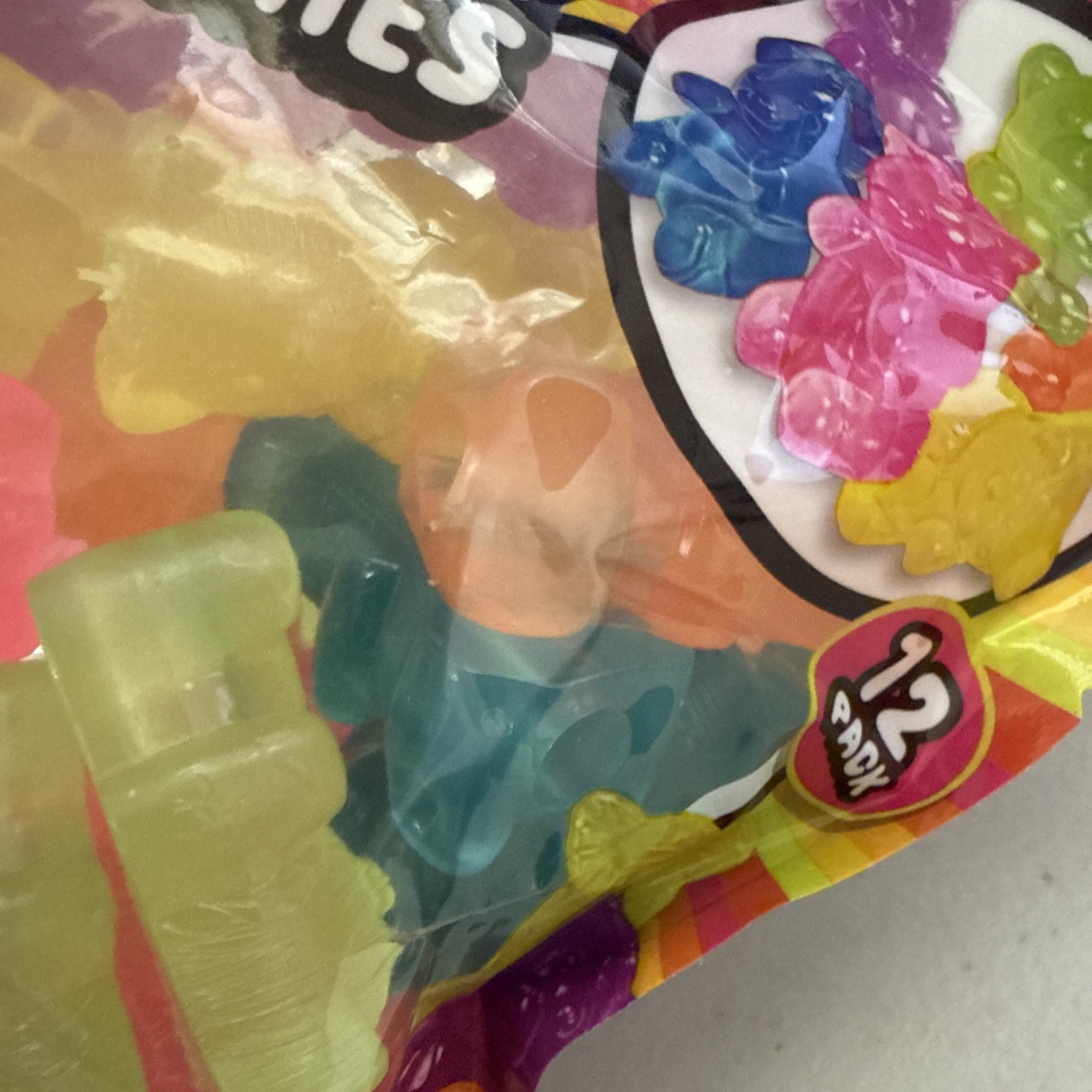 NEW 12pc sqweezy squishy sensory fidget gummy bear toys pencil topper NOT CANDY