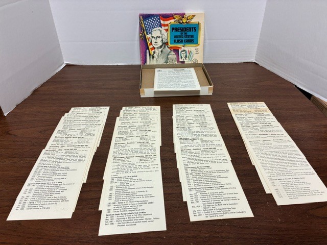Vtg 1975 Presidents of the United States Flash Cards With Quiz Game Edu-Cards