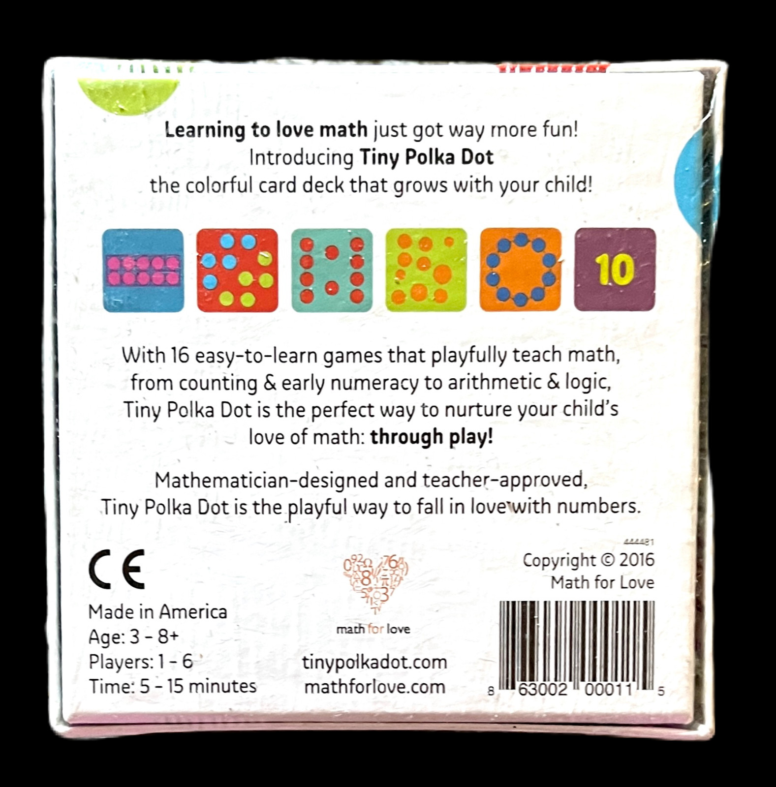 TINY POLKA DOT ~ Math Literacy 2016 GAME ~ Brain Child Award Winner ~ NEW SEALED