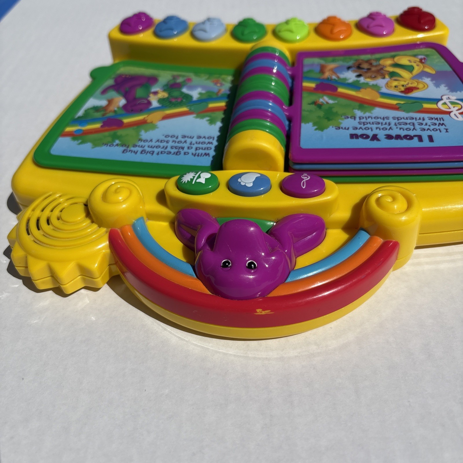 Vintage 2001 Mattel Barney Musical Nursery Rhymes Piano Book VIDEO Working Toy