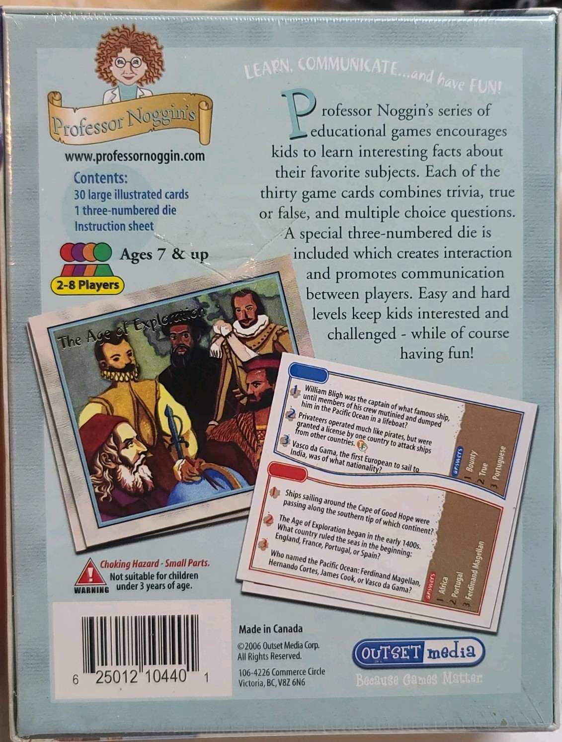 Professor Noggin’s Explorers Card Educational Card Game FACTORY SEALED