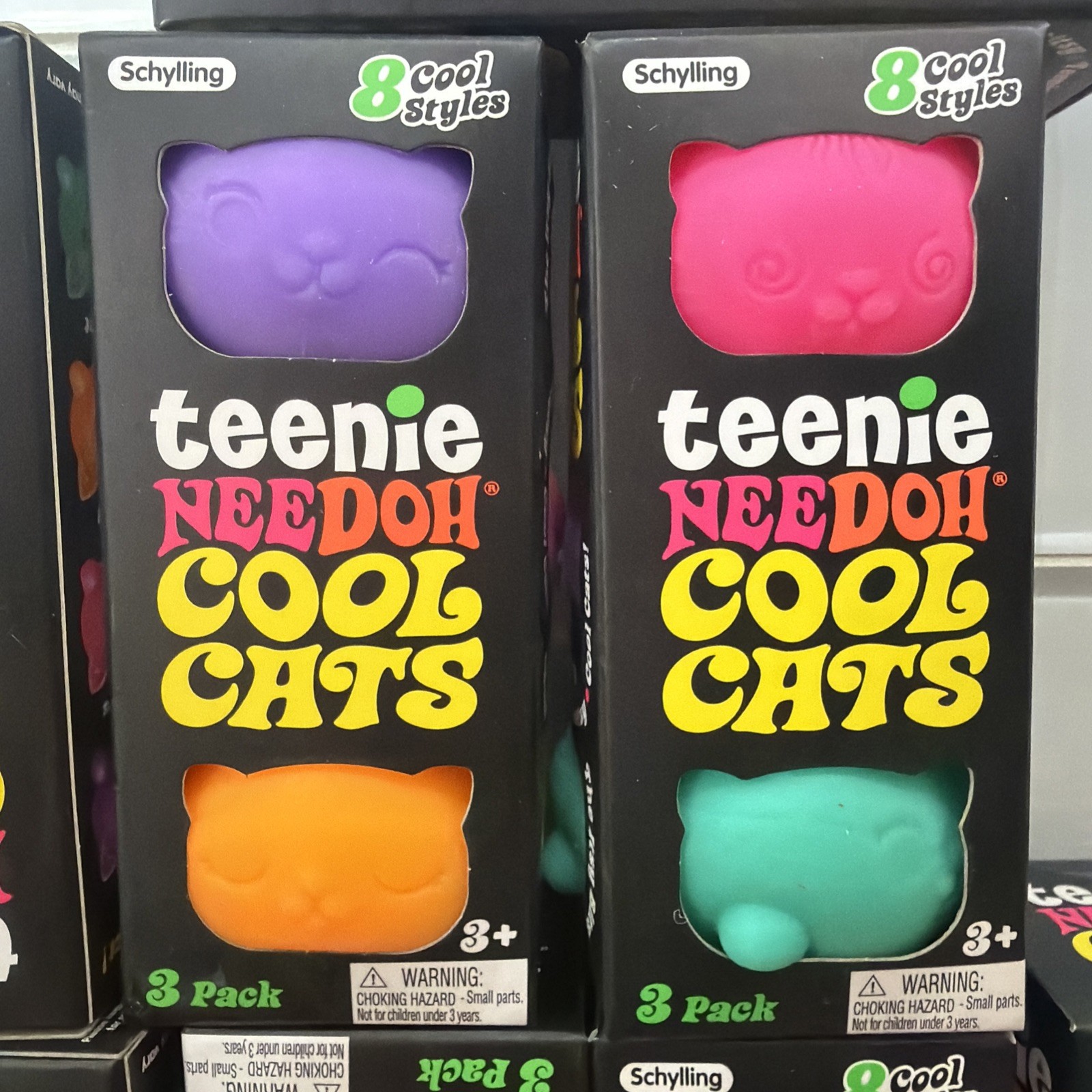 Schylling Teenie Nee Doh Cool Cats ONE 3 Pack Squishy NeeDoh per order