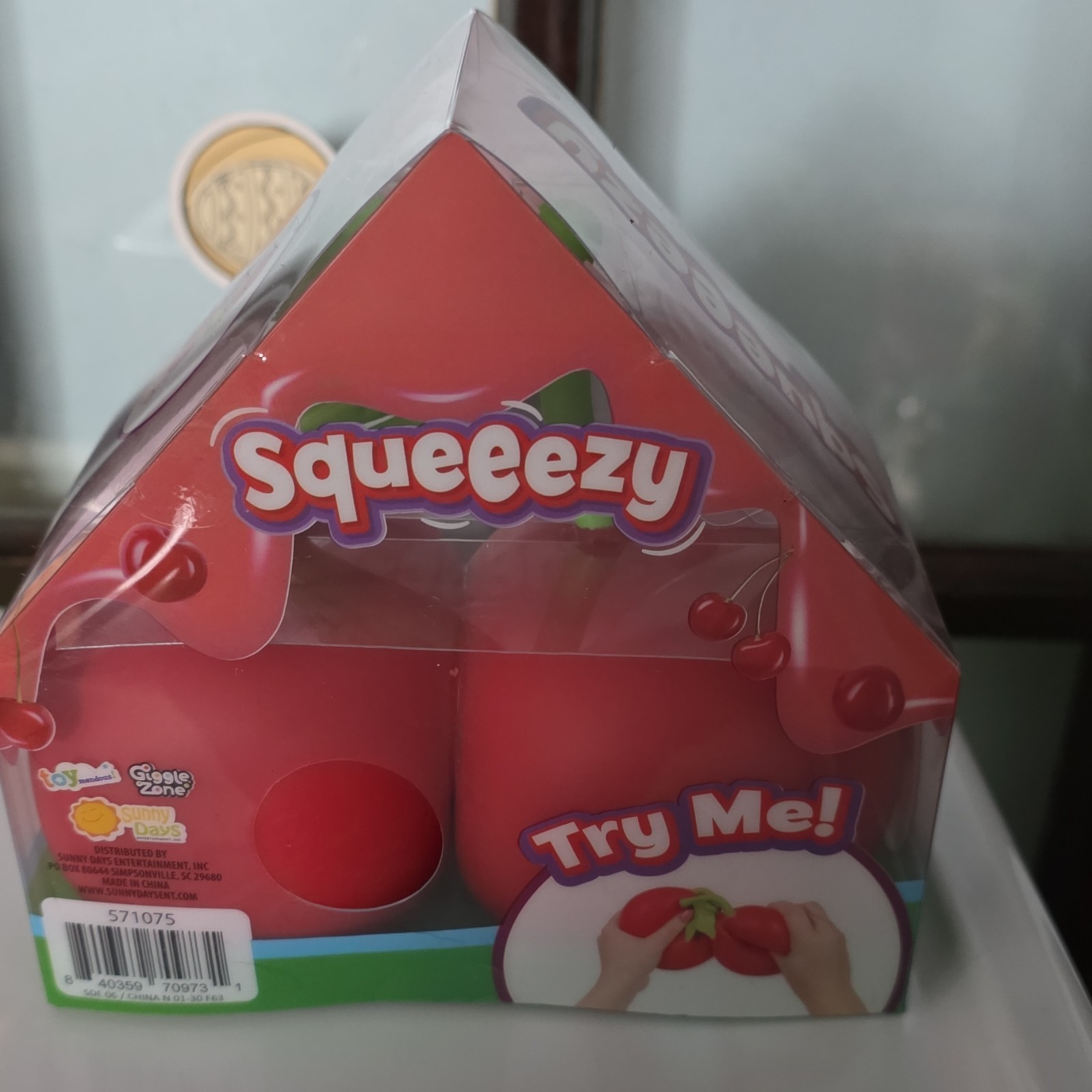 Squeezy Cherry Red/Green Tactile Squeeze Toy Ages 3-4 MPN 571075