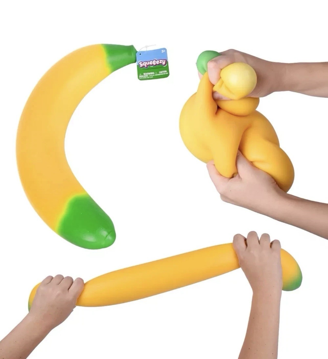 Viral Sunny Days Squeeezy Squishy Banana Large Stress Relief (ToyMendous)