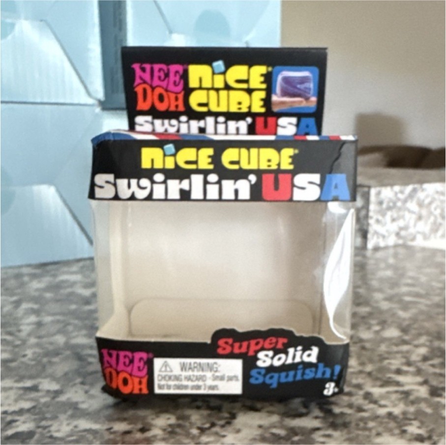 Schylling Nee Doh Nice Cube USA Colors Squish Sensory Toy 25190NAB