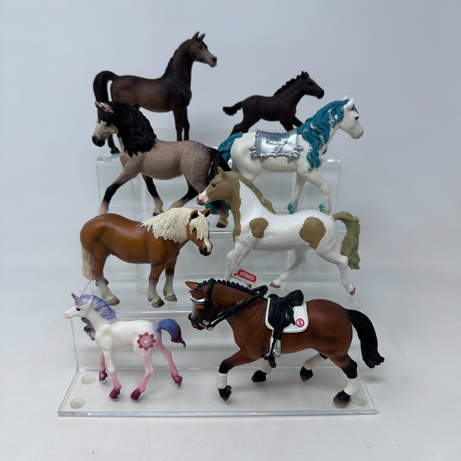 Schleich Horse Figures Lot Unicorn Foal Mare Stallion Pony Figurines Set of 8