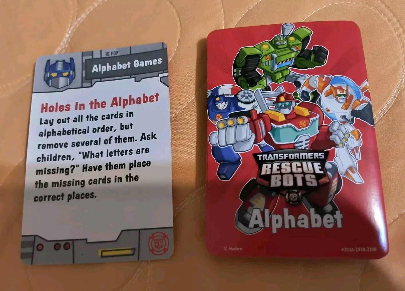 Transformers Rescue Bots Alphabet Flash Cards Educational Learning 🆕 Free Ship!