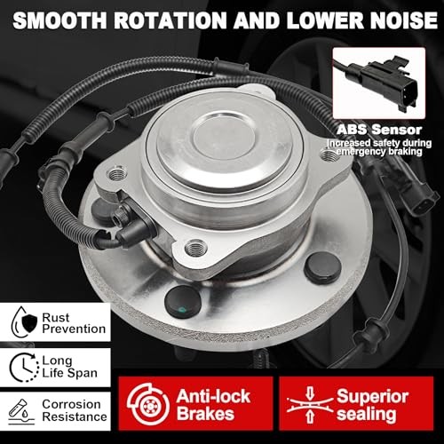 Pair 512437 Rear Wheel Bearing Hub Assembly Compatible with Kia Optima 2011-2015