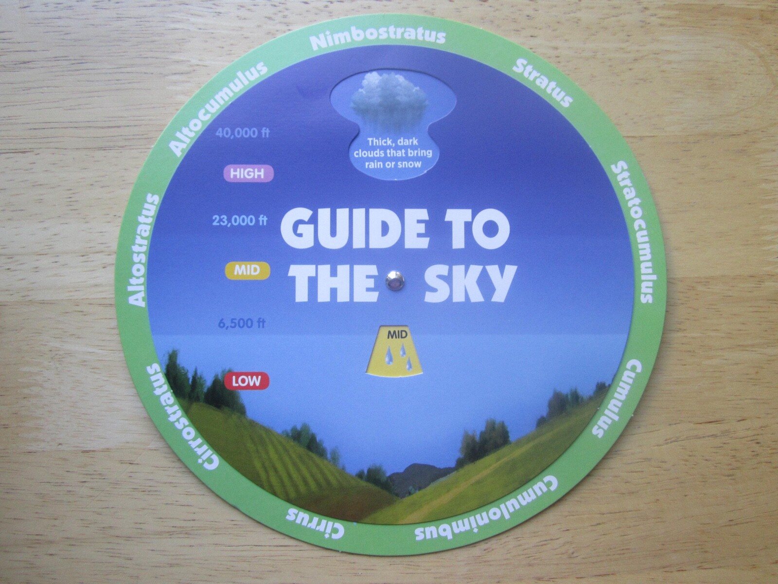 Teaching Tree Educational Spinner 8″ Guide To The Sky Cirrus Stratus Cumulus Pkg