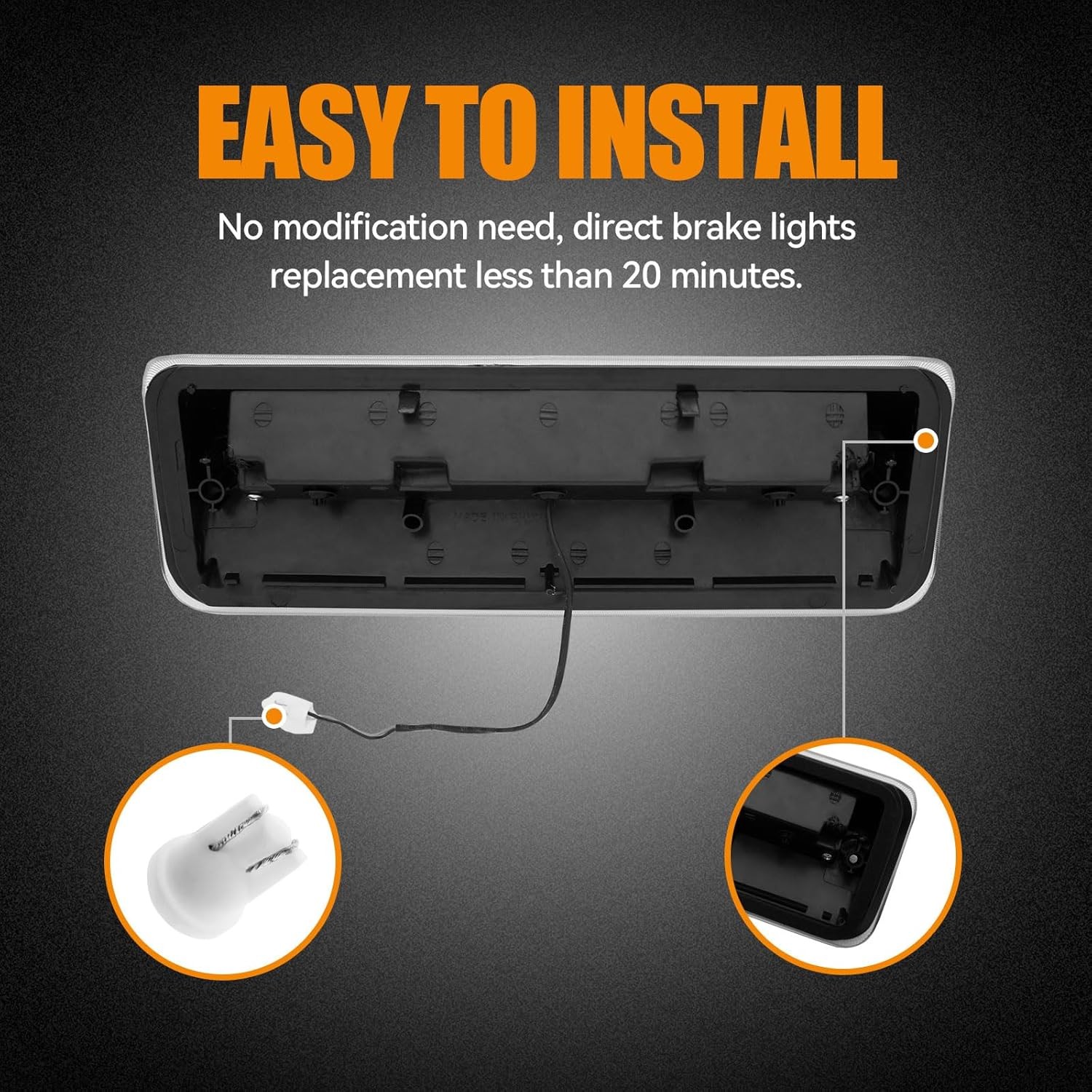 Third 3rd Brake Light LED for 2004-2008 Ford F150, High Mount Rear Brake Lights