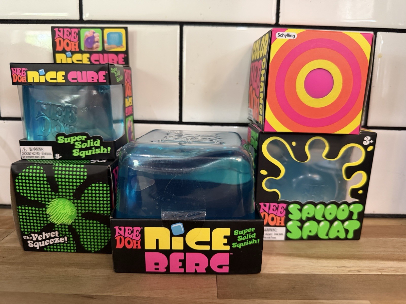 Needoh Nice Berg, Color Change, Sploot Splat And Nice Cube, Fuzz Ball AUTHENTIC