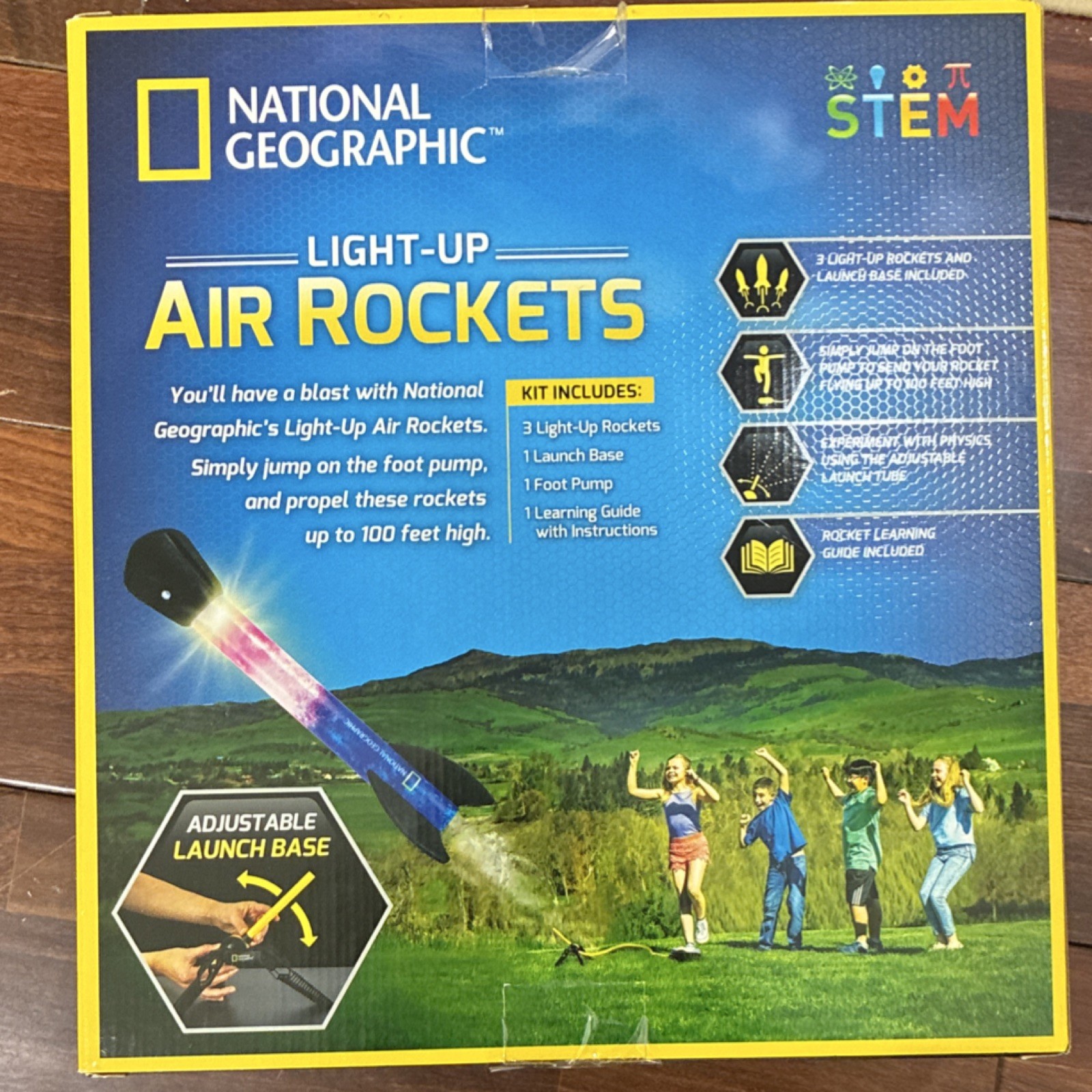 National Geographic Light-Up Air Rockets STEM Kit 3 Rockets Ages 8-11 2023