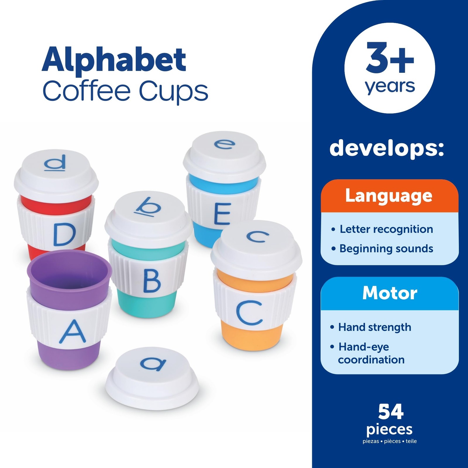 Learning Resources Alphabet Coffee 3 inches (H) x 2.5 (D), Multicolor