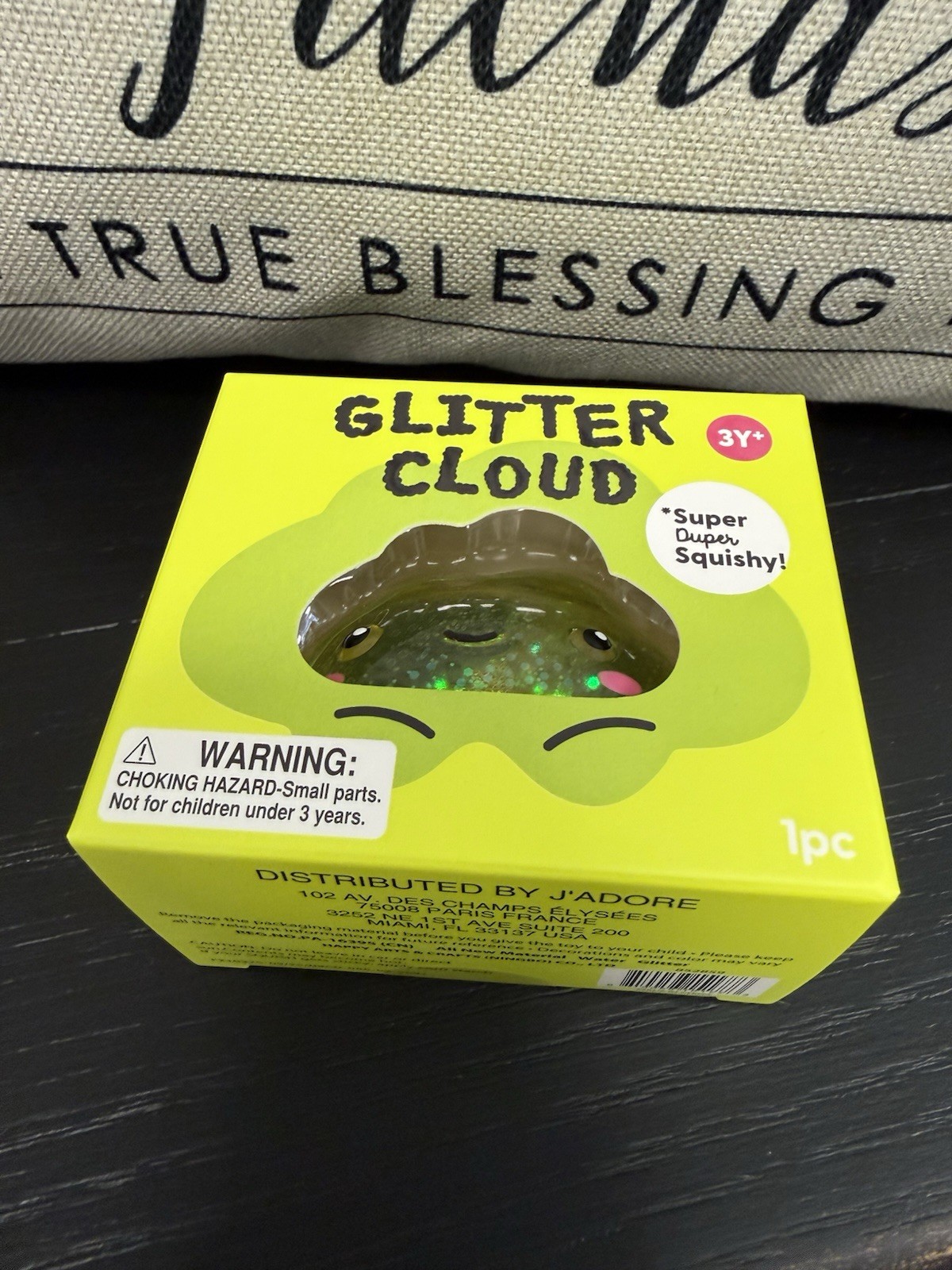 NEW J’Adore Glitter Cloud Super Duper Squishy Tactile Squeeze Toy LIME GREEN