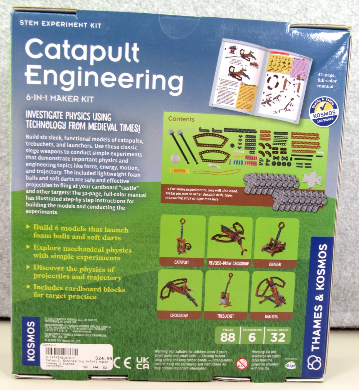CATAPULT ENGINEERING 6-in-1 Kit Build Medieval Weapons STEM Thames Kosmos NEW!