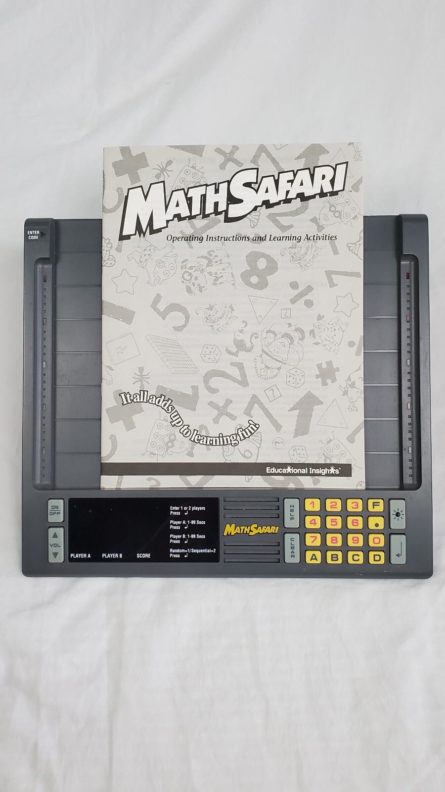 Math Safari Educational Insights Model EI-8400U Learning System w/Cards VINTAGE