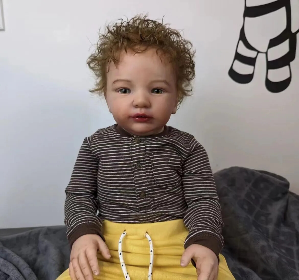 Lifelike 28″ Reborn Baby Dolls Finished Vivid Toddler Rooted Hair Collect Gifts