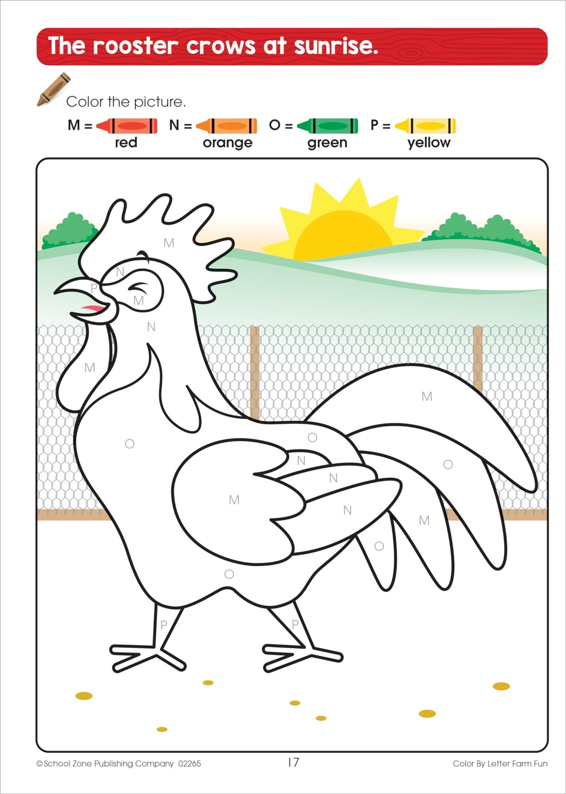 School Zone Color by Letter Farm Fun Workbook: 64 Pages, Preschool,…