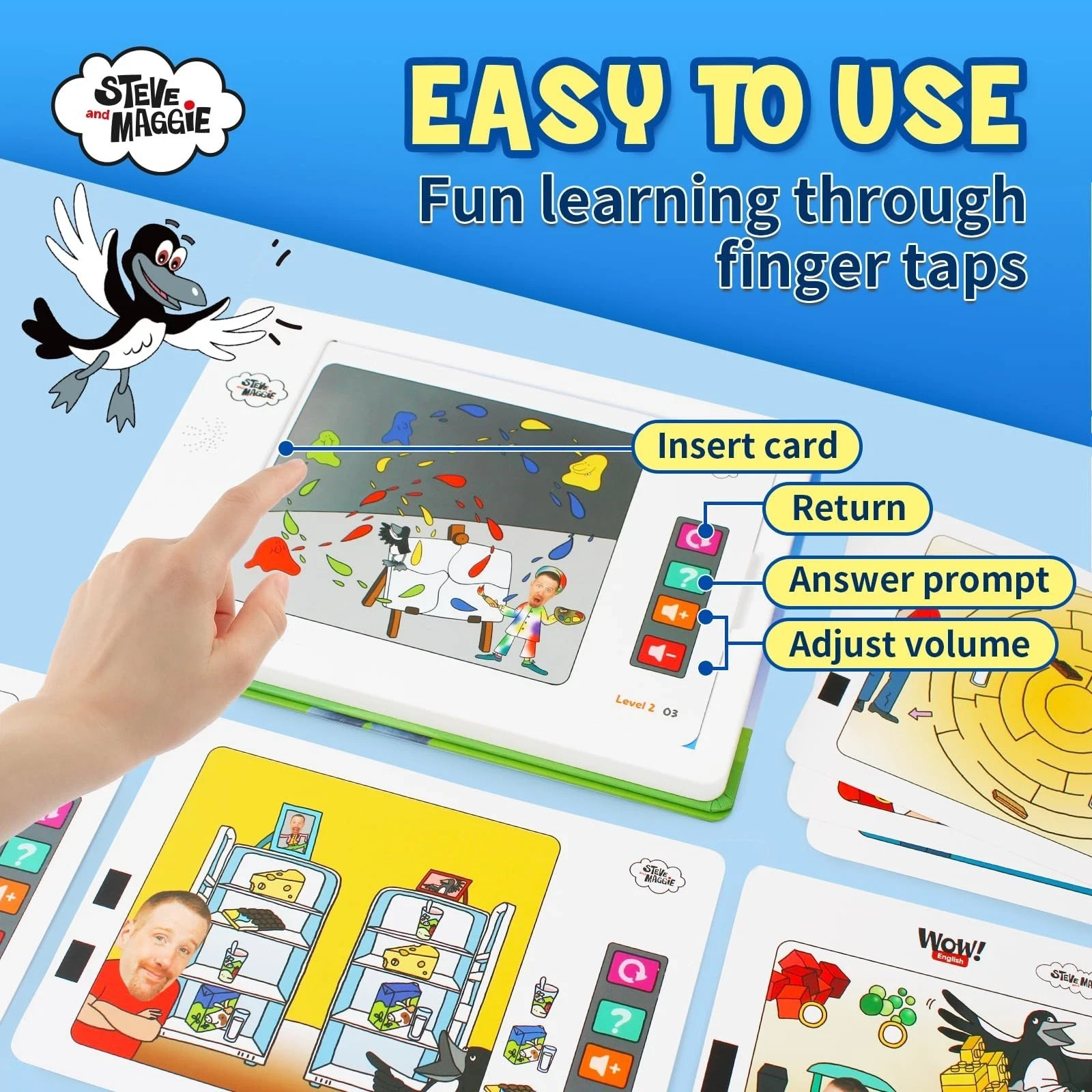 🌟🌟Wow! English Play & Learn Pad STEVE and MAGGIE interactive learning play pad