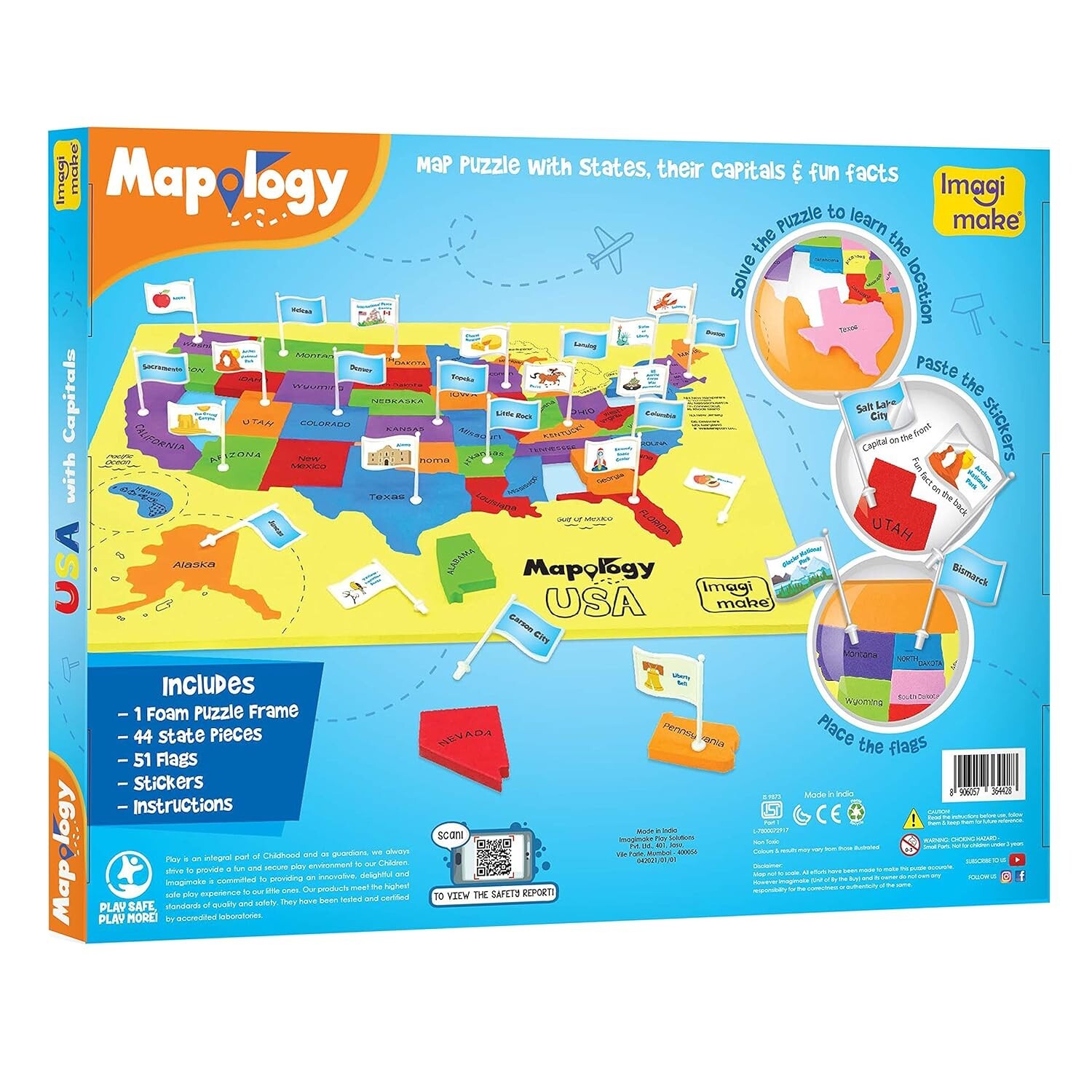 Mapology USA with Capitals- Learn USA States Along with Their Capitals