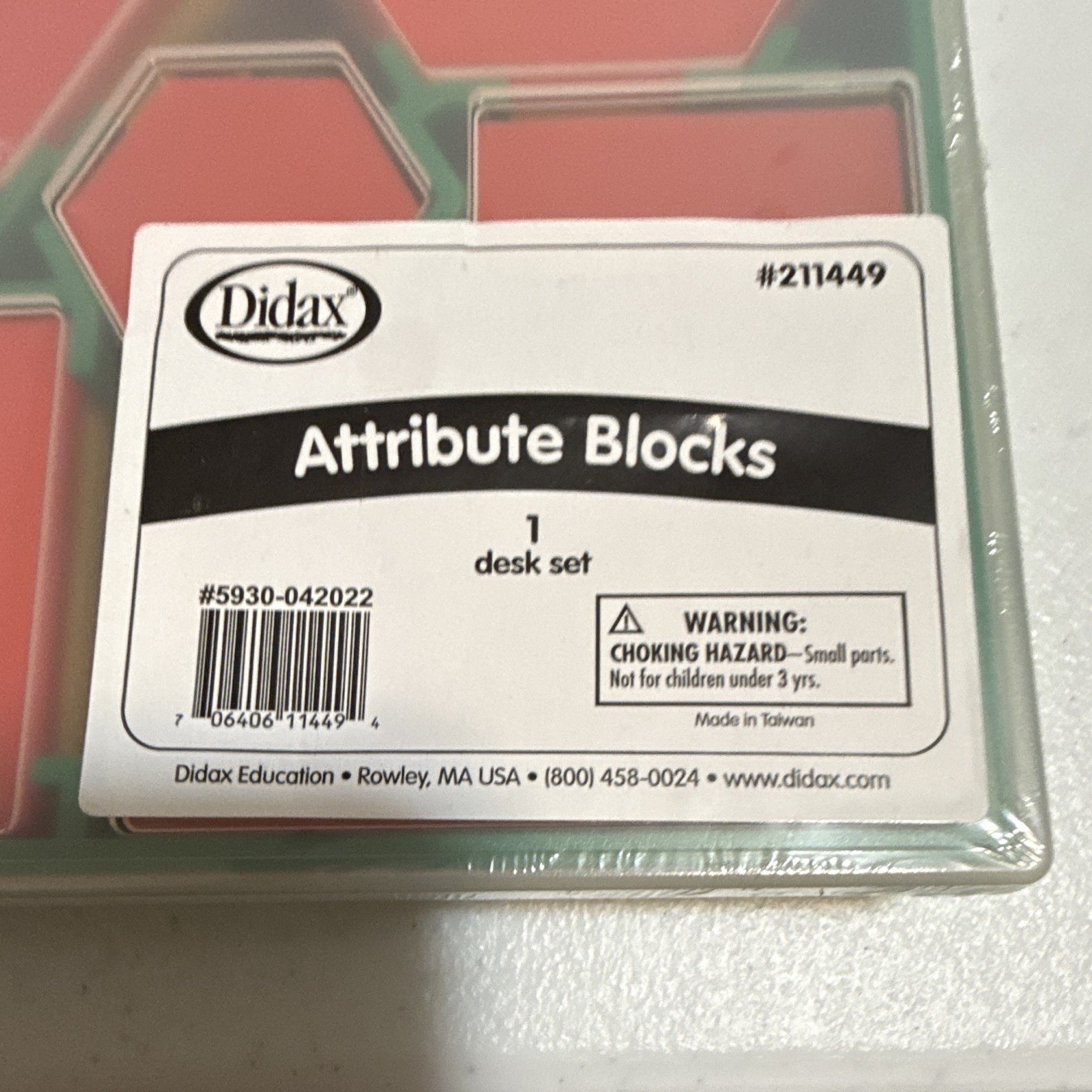 Didax Attribute Blocks Desk Set Ages 3+ for 3-4 Years & 4-7 #211449