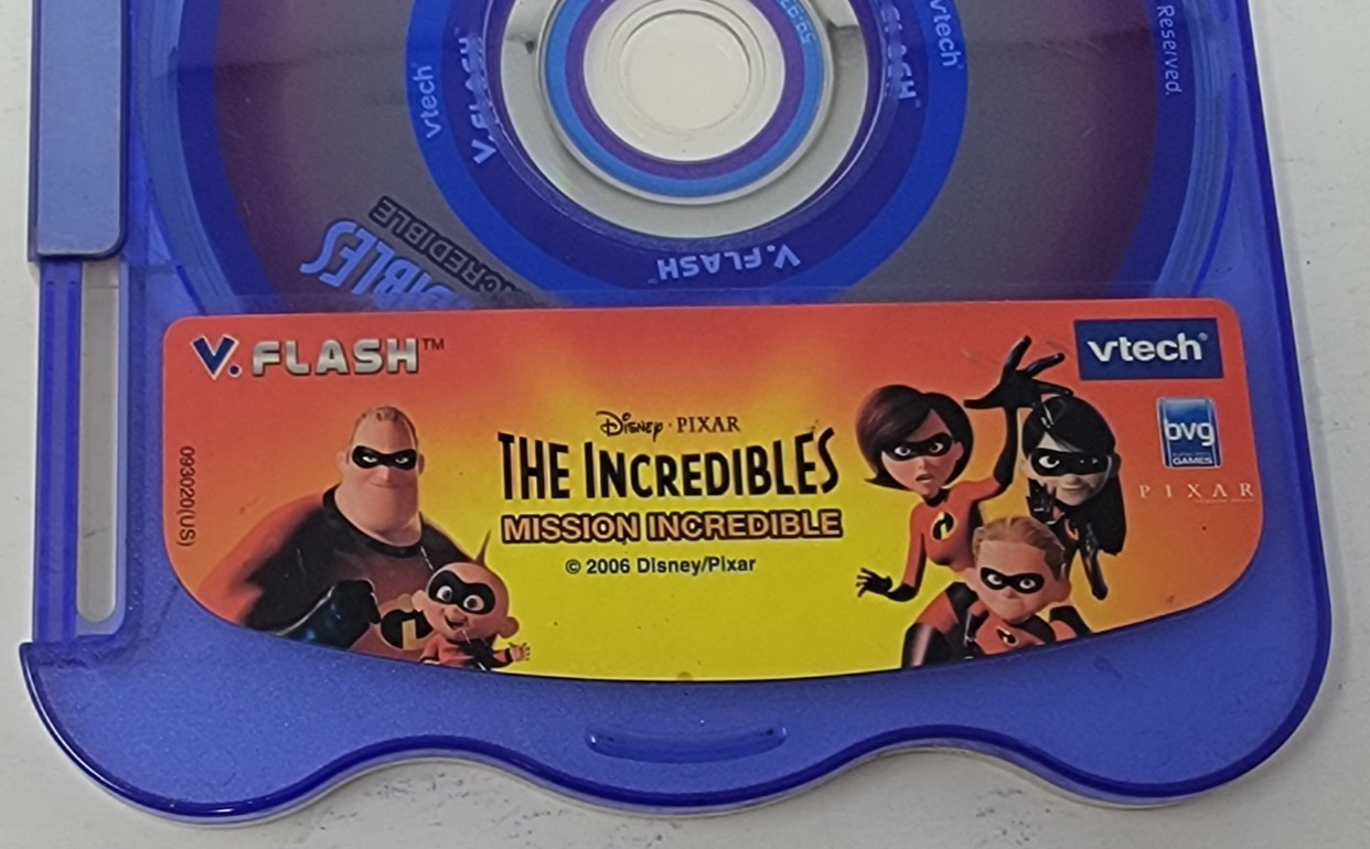 VTech V.Flash Lot of 2 Games Sponge Bob Squarepants & The Incredibles (Untested)