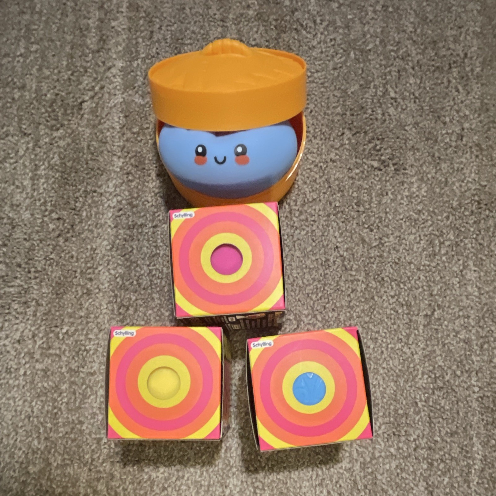 Needoh Color Change lot, blue, pink and yellow with Open RMS Sherbet Dumpling