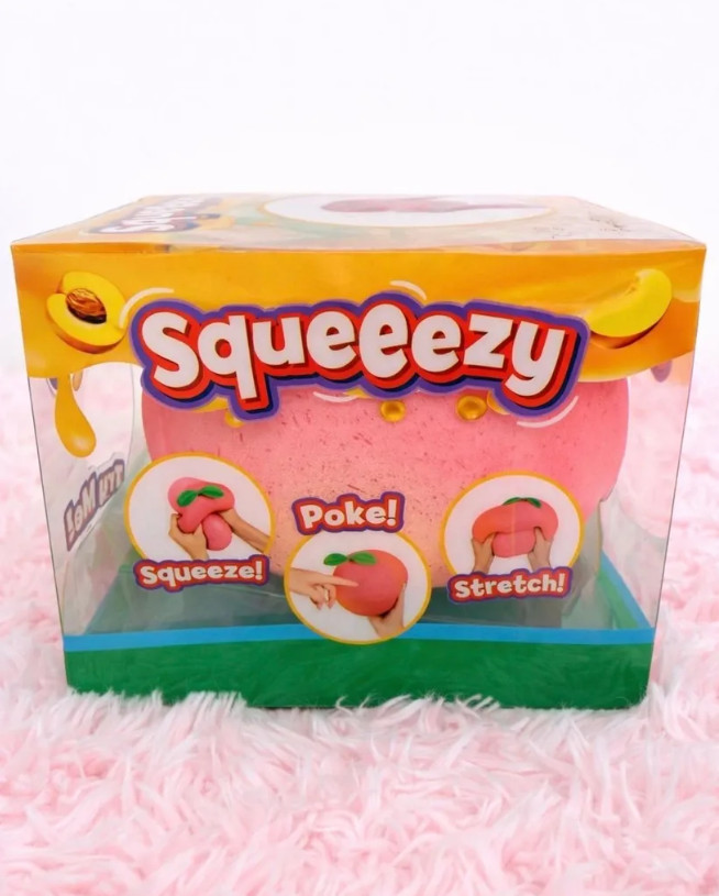 Squeeezy Peach Giant Sensory Toy New In Box Squeeze Stretch Poke Stress Relief