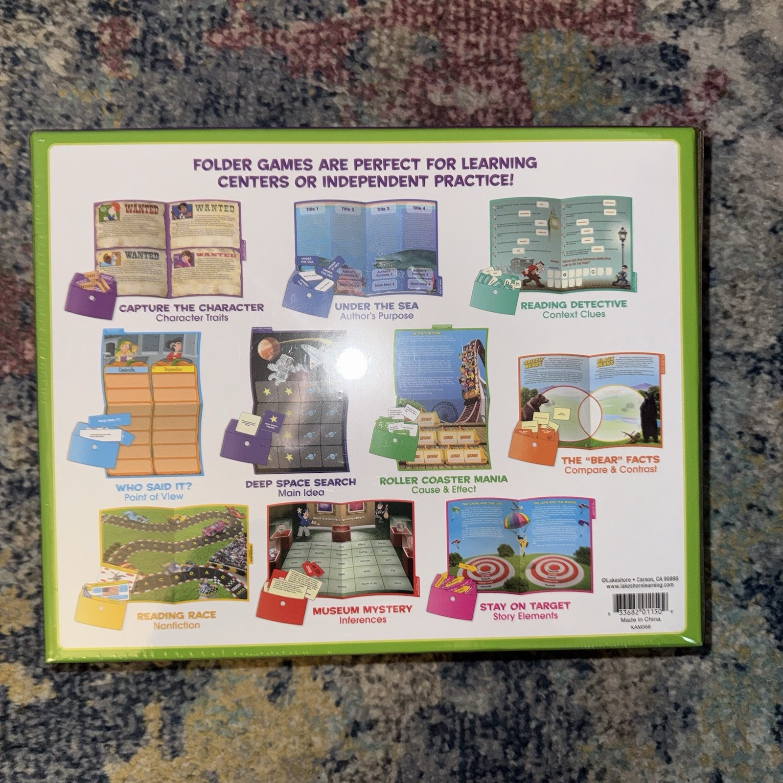 New Sealed Lakeshore Reading Comprehension Elementary Folder Games Grades 2-3
