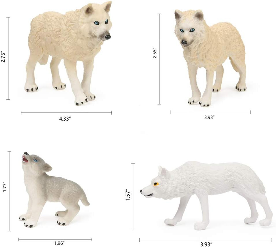 7Pcs Wolf Toy Figurines Set Wolf Animals Figures (Wolf Set B)
