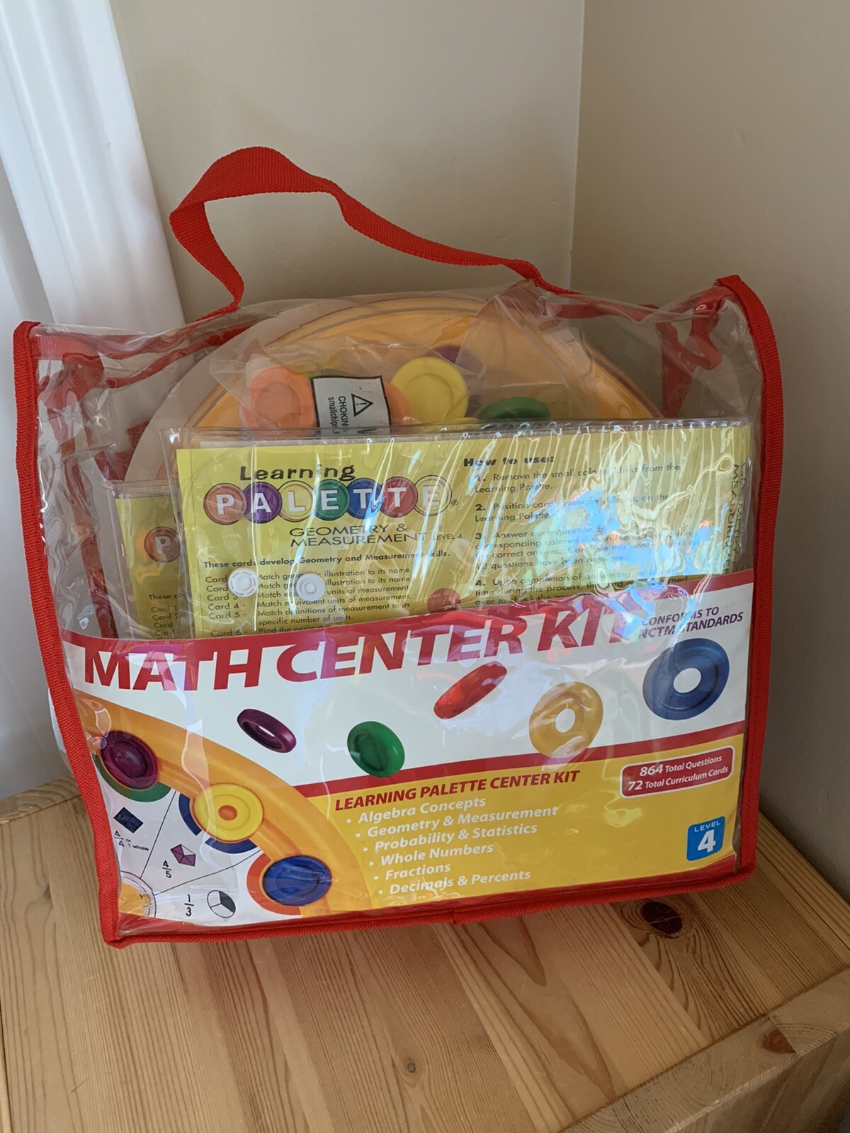 Lot 6 Learning Palette Mathematics Level 4 Packets 72 Cards, 2 Bases Center Kit