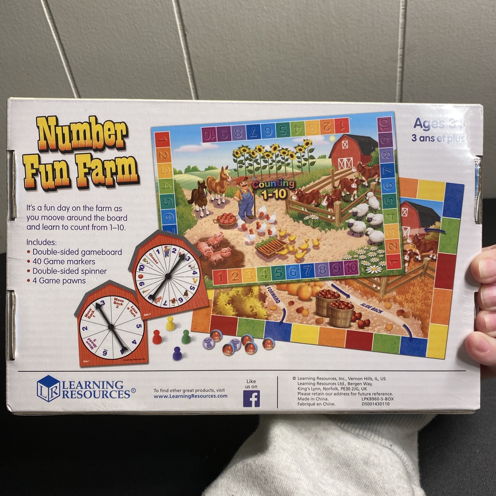 Learning Resources Nip Number Fun Farm 2 Games In 1 Preschool Kids Game Age 3+