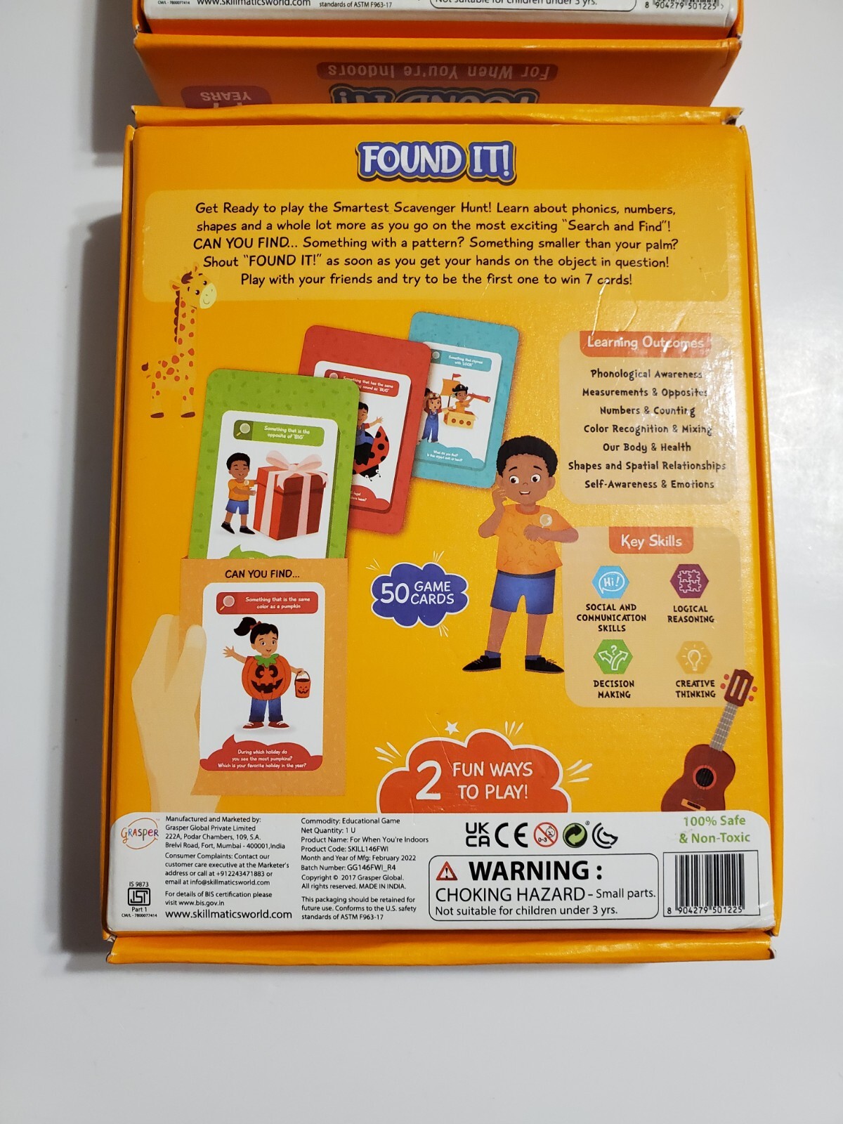Skillmatics Card Game Found It! Indoor Edition The Smart Scavenger Hunt 4-7 yrs