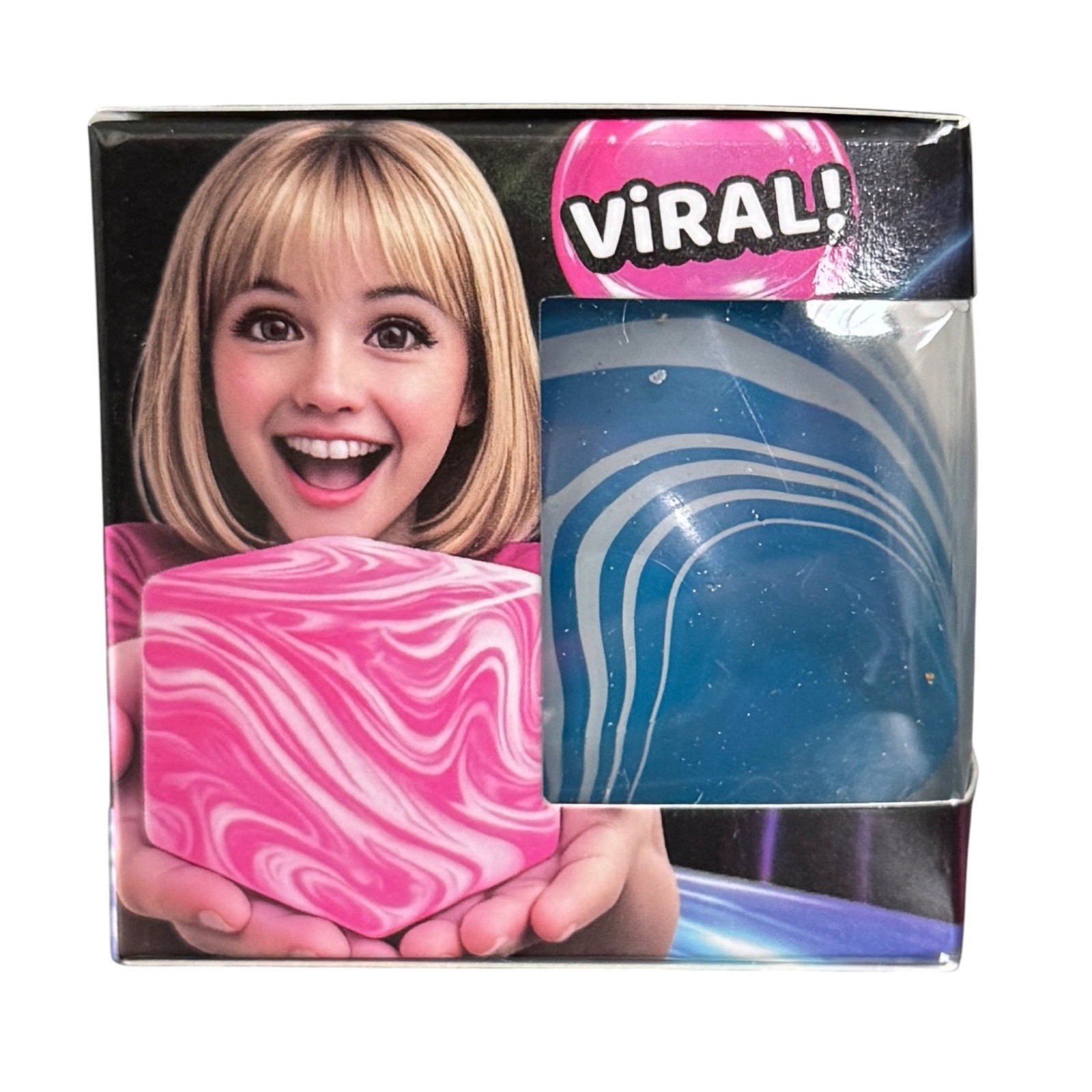 VIRAL Squishy BLUE Marble Nice Cube Swirl Sugar Squishy Cube 2.5” Viral Squishy