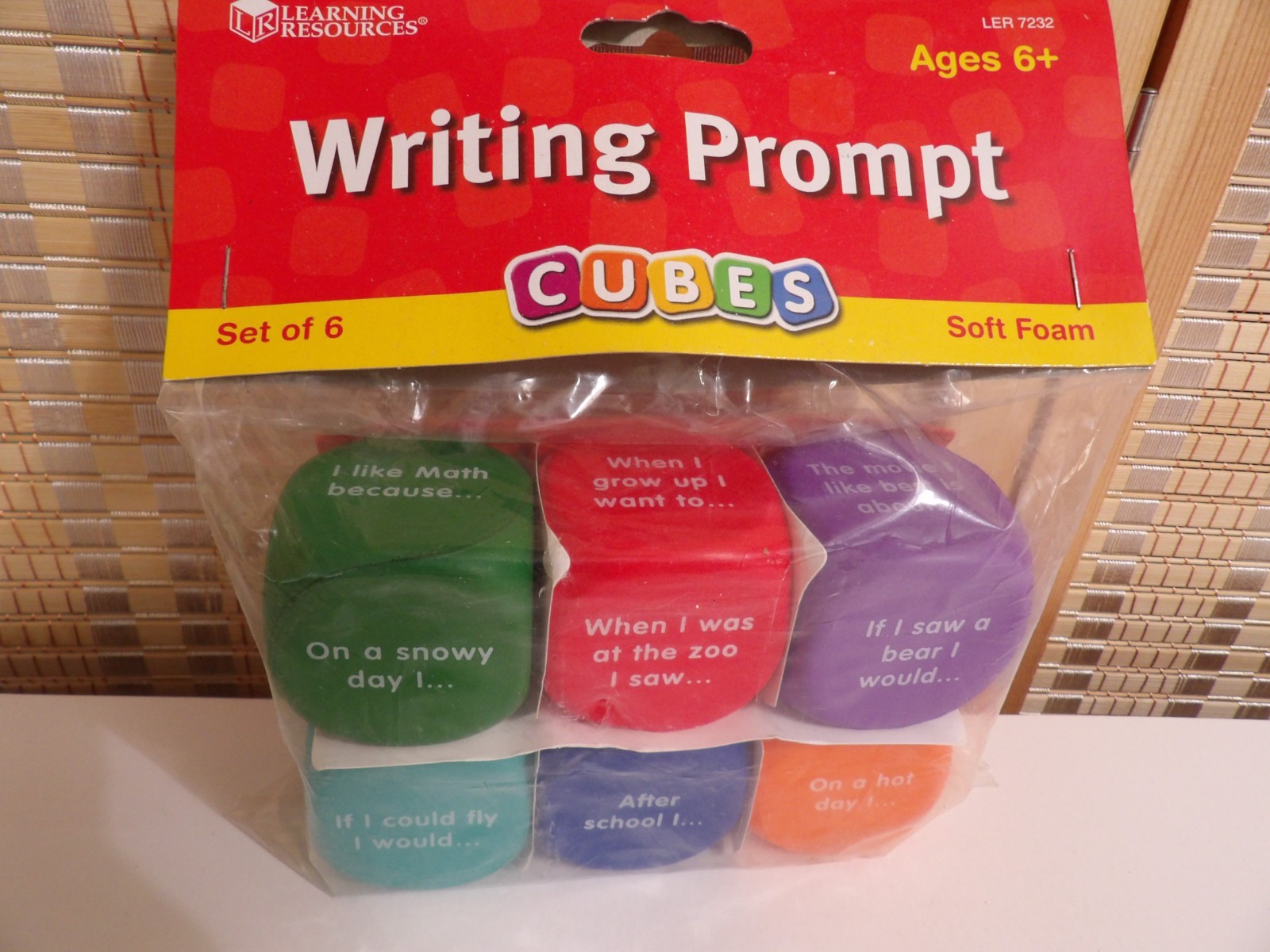 Learning Resources Writing Prompt Cubes Set of 6 Soft Foam