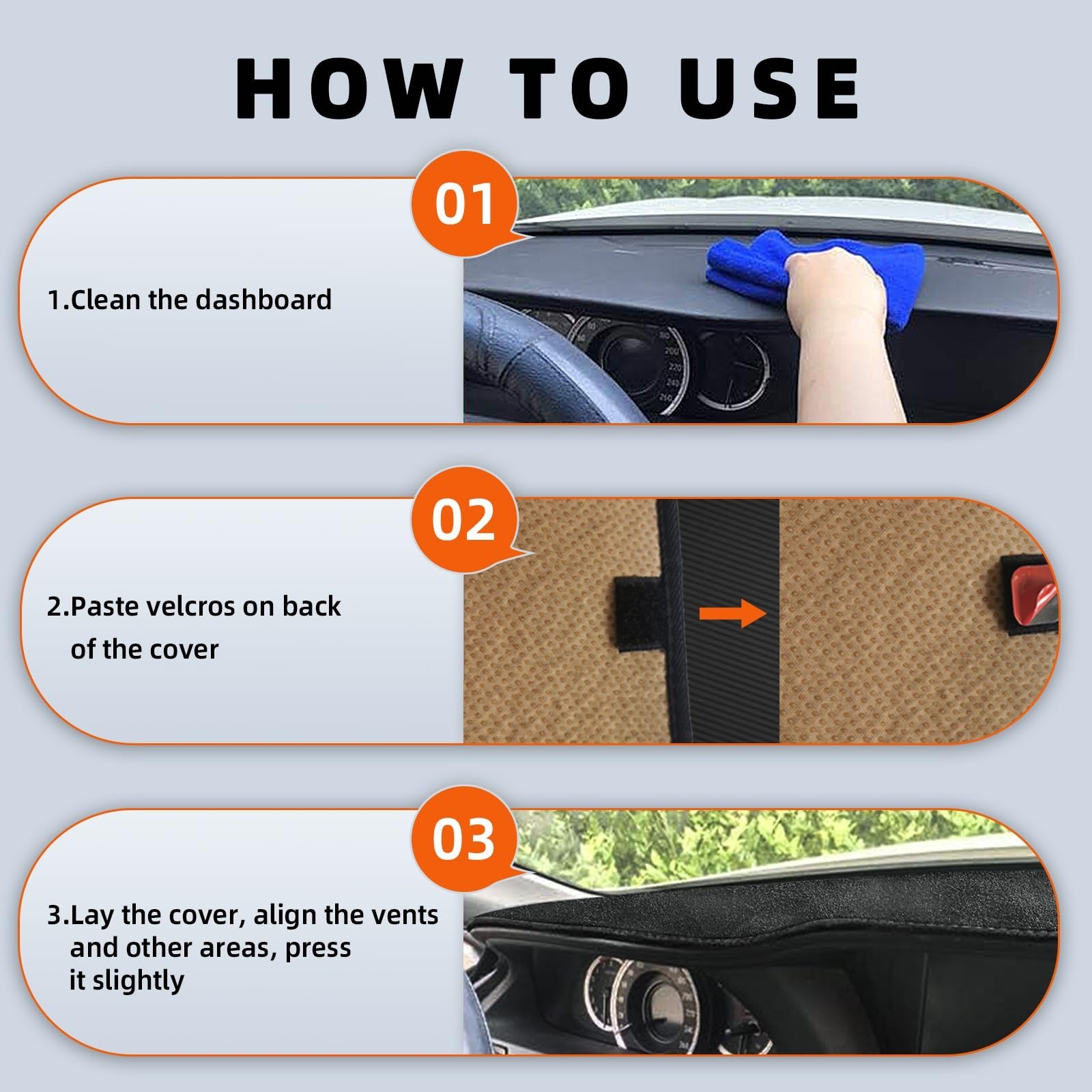 Dashboard Cover Dash Mat Fit for 2006-2008 Do-dge Ram 1500, 2006-2009 Ram 250…