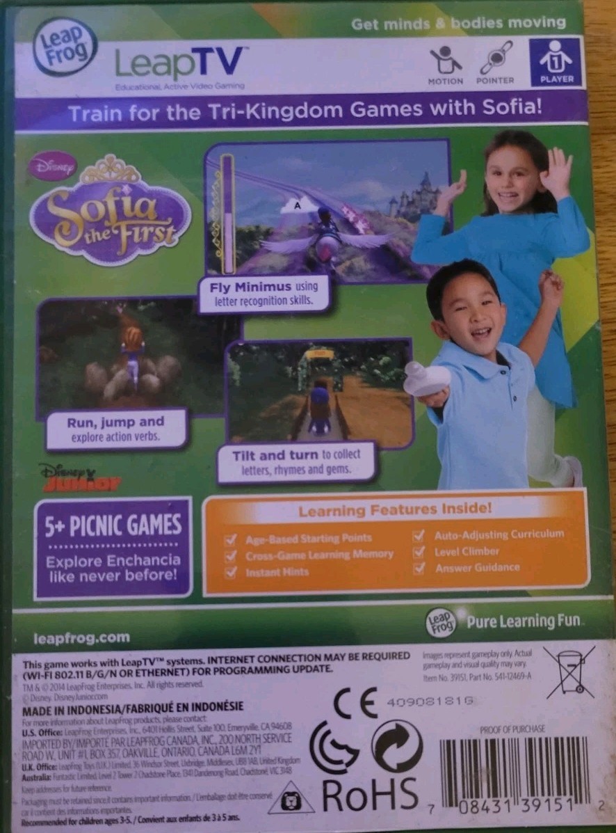 LeapFrog Disney Sofia The First Active Video Game (LeapTV, 2014)