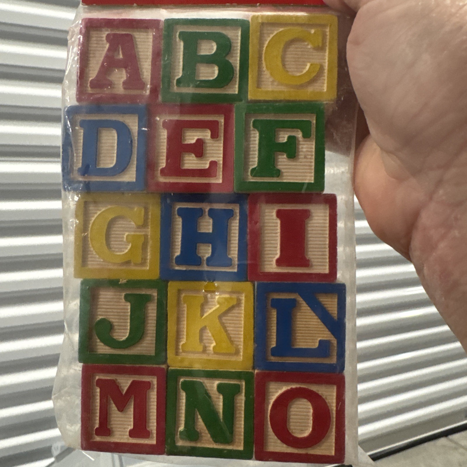 Vintage 15 Blocks Educational Wooden Red Green Yellow Blue Non-Toxic Color New