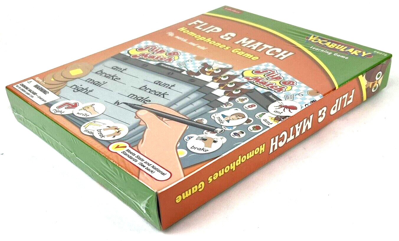 Lakeshore Vocabulary Learning Game Flip & Match Homophones Home Schooling New