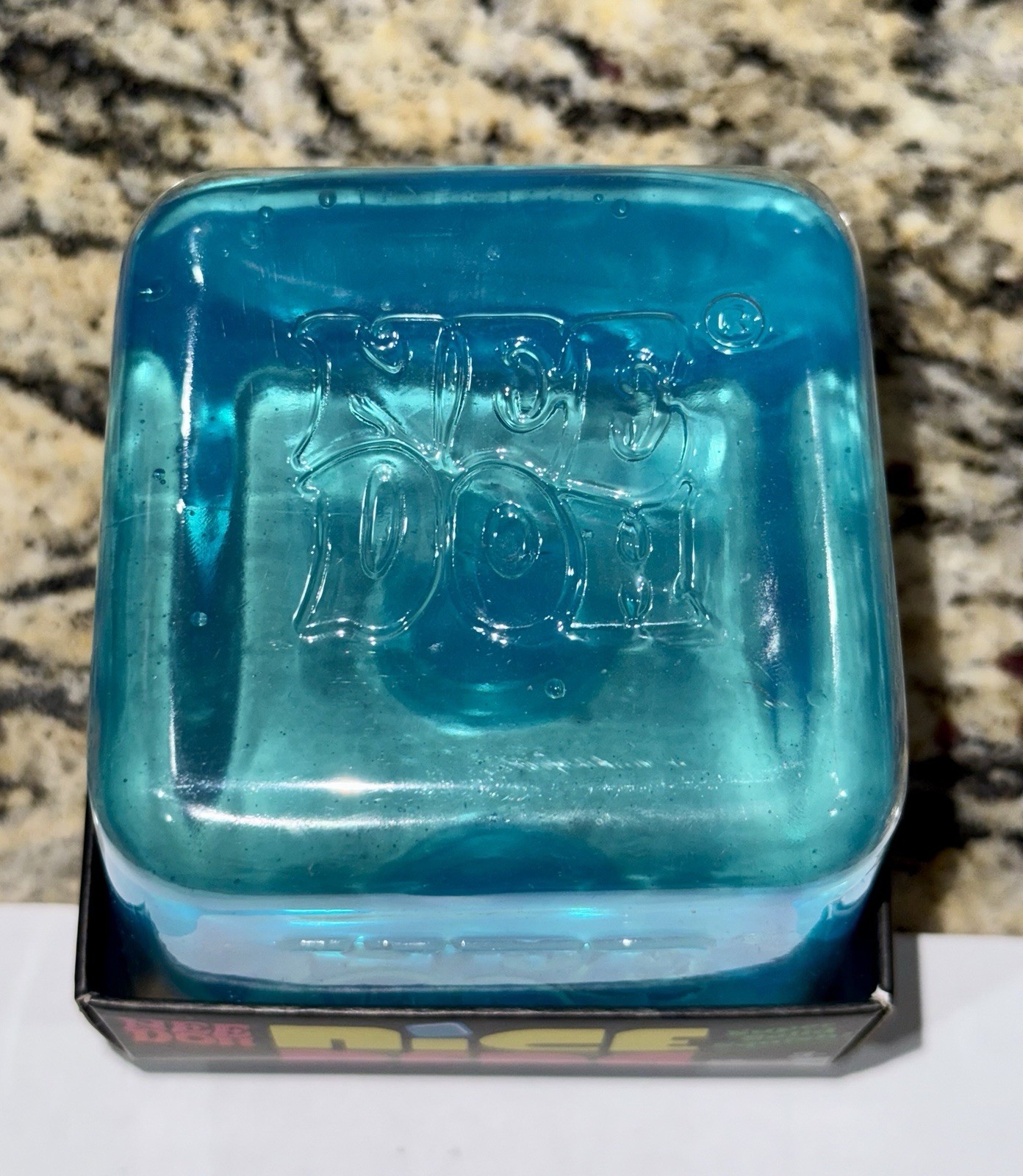 Nee Doh Nice Berg Blue XL Cube Giant NeeDoh Niceberg Solid Squishy Block NEW