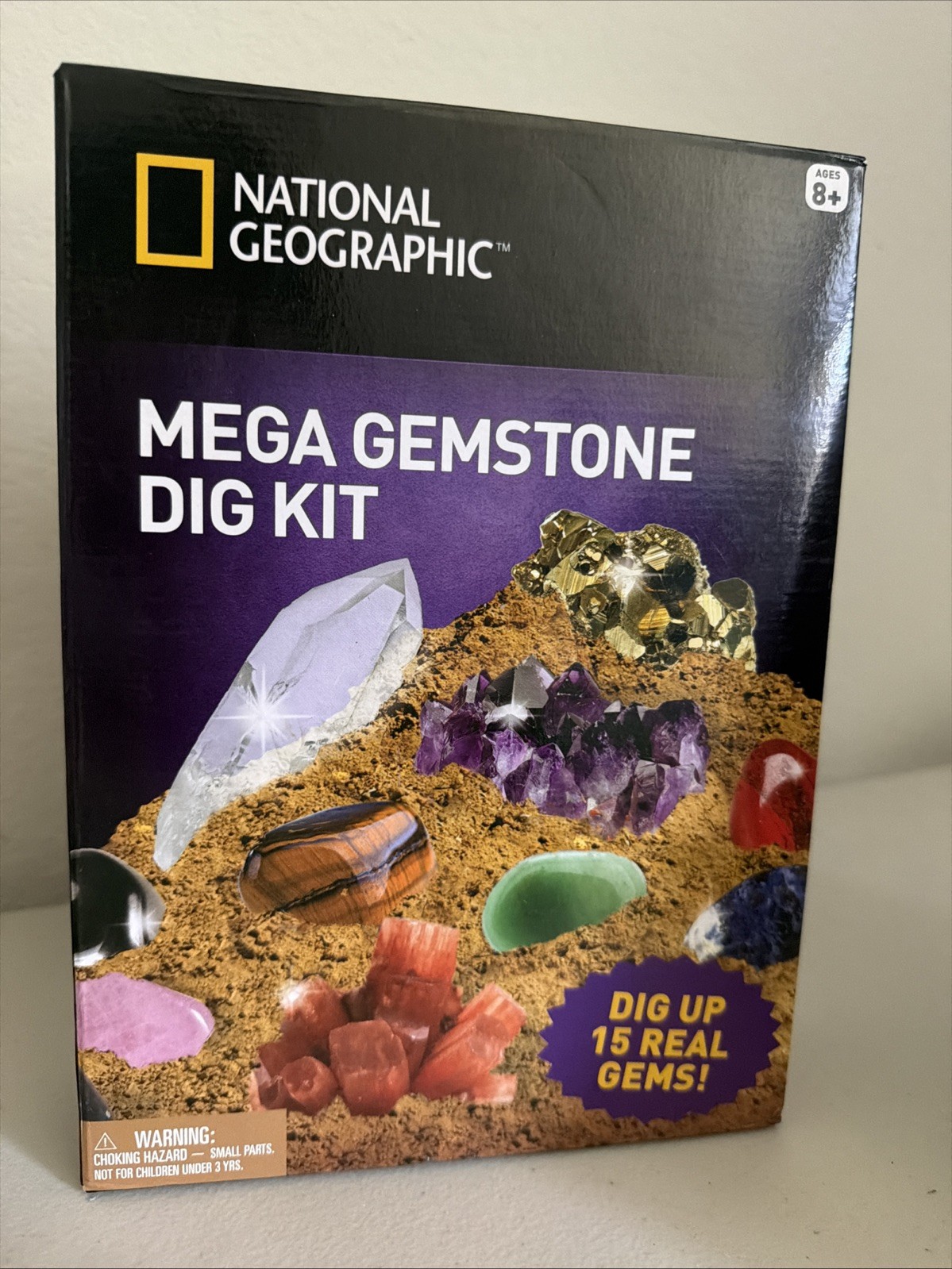 NATIONAL GEOGRAPHIC Mega Gemstone Dig Kit – Dig Up 15 Real Gemstones & Crystal