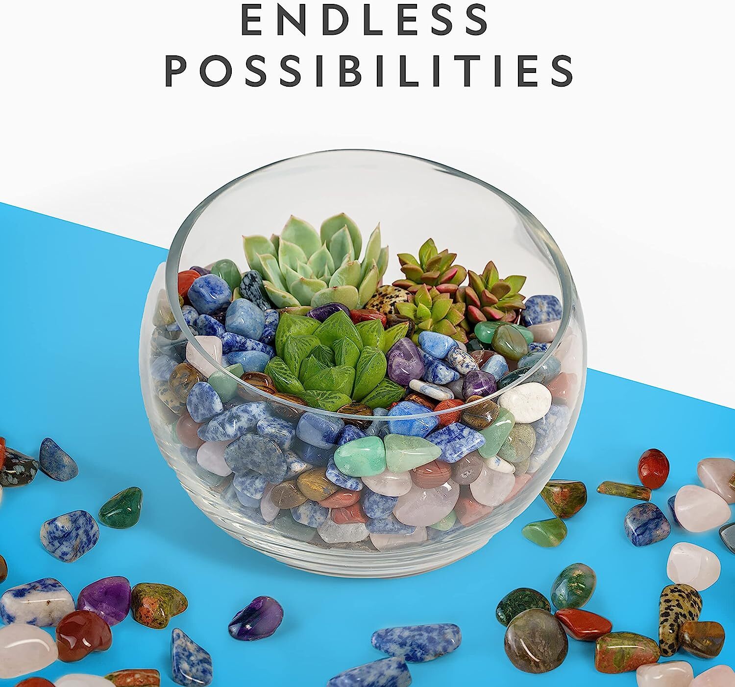 National Geographic Premium Polished Stones – 2 Pounds of 3/4-Inch Tumbled Stone